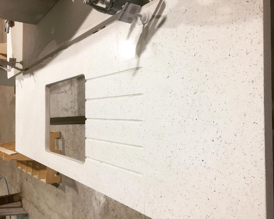 White galaxy quartz countertop process