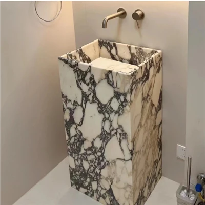 Calacatta Viola Irħam Pedestall Sink