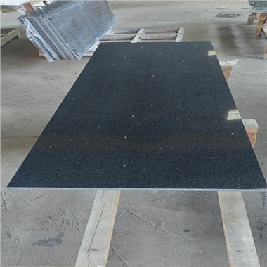 Crystal Black Quartzs Stone Countertop Slab Price For Sale